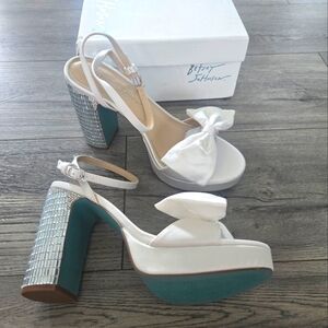 Betsey Johnson bridal platform heels